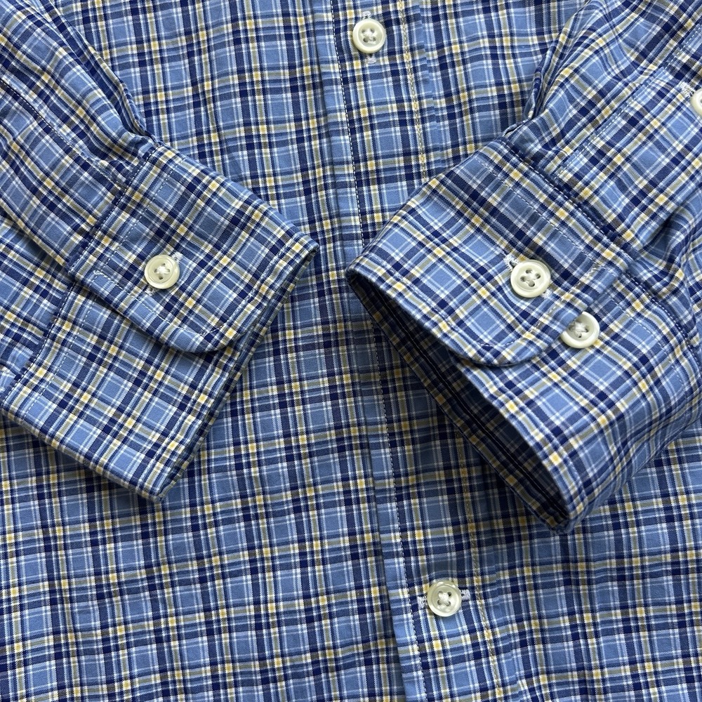 Polo Ralph Lauren Classic Fit Dress Shirt 15.5 32/33 Graph Check Blues & Navy - Picture 4 of 12